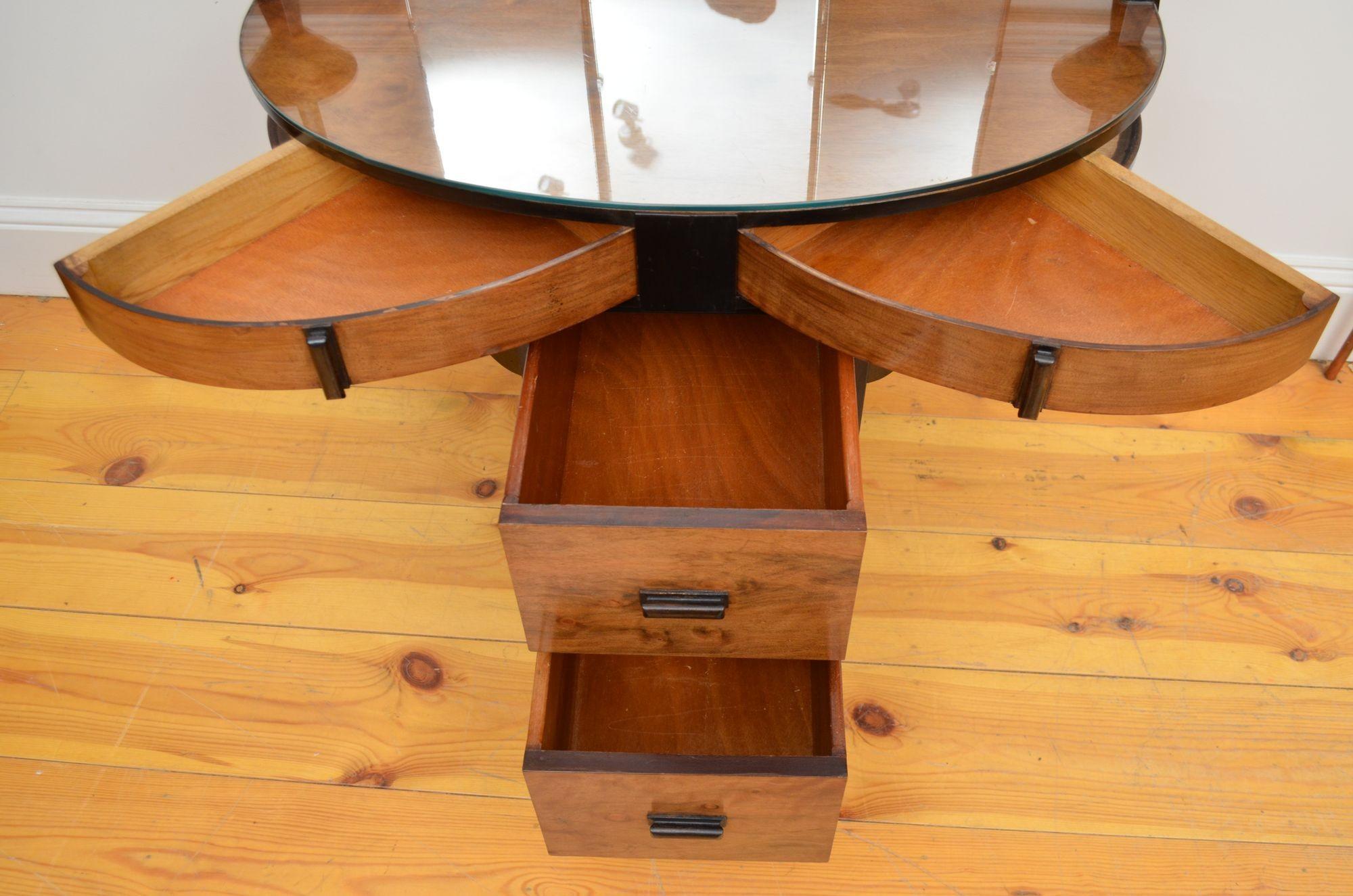 Art Deco Figured Walnut Dressing Chest or Dressing Table 8