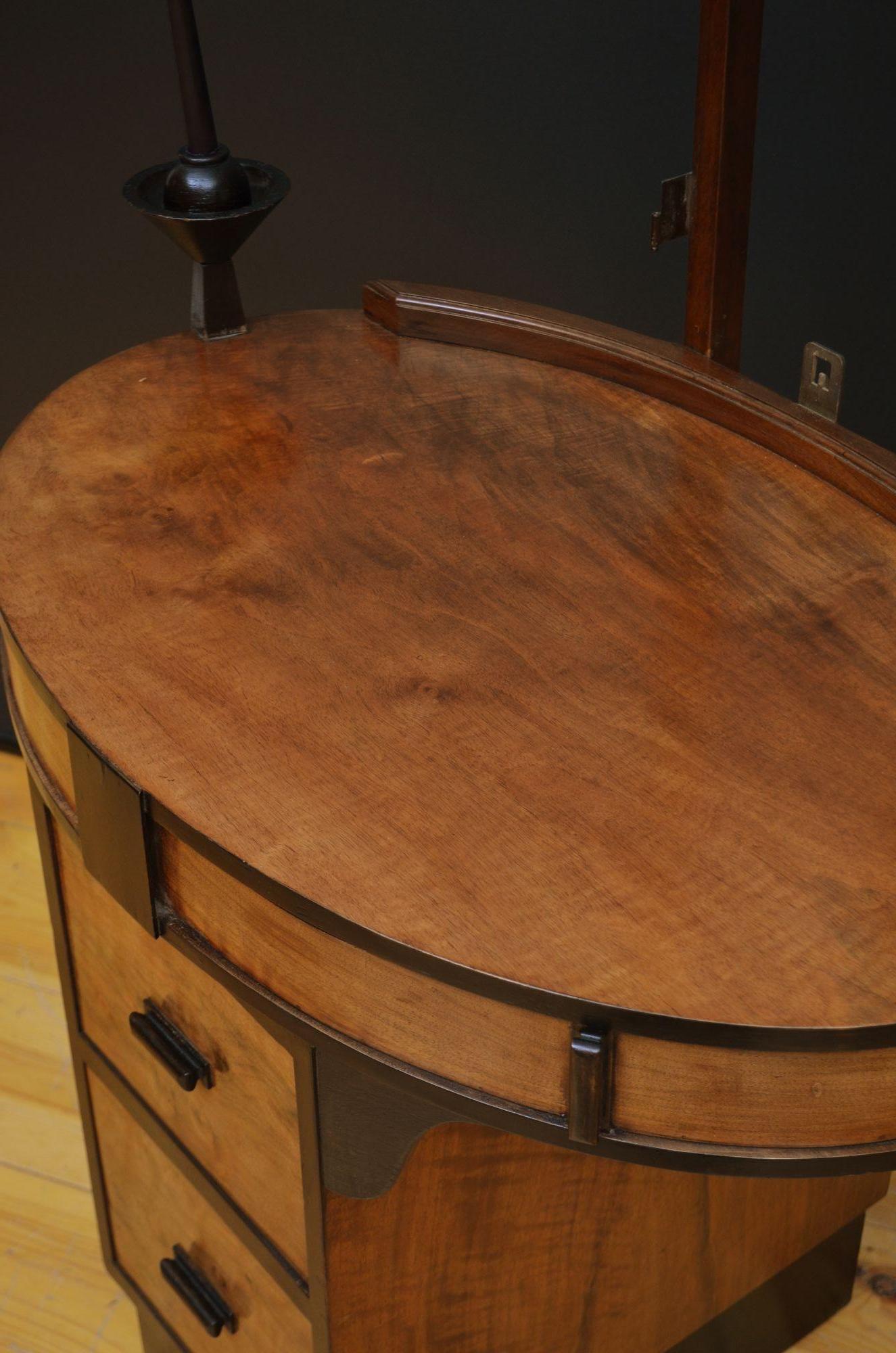 Art Deco Figured Walnut Dressing Chest or Dressing Table 3