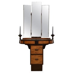 Used Art Deco Figured Walnut Dressing Chest or Dressing Table