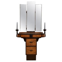 Art Deco Figured Walnut Dressing Chest or Dressing Table