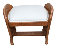 Art Deco Figured Walnut Dressing Stool, circa 1930