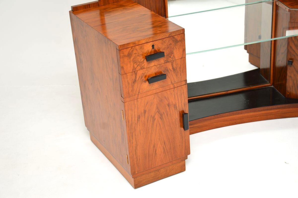 Mid-20th Century Art Deco Figured Walnut Dressing Table For Sale