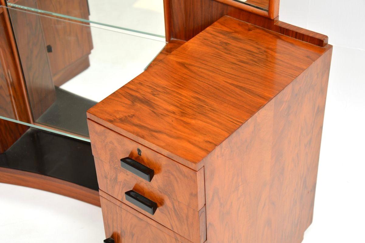 Art Deco Figured Walnut Dressing Table For Sale 2