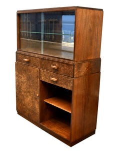 Art Deco Figured Walnut Drinks Cabinet, English, circa 1930