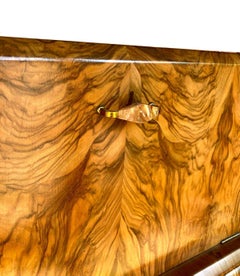 Art Deco Figured Walnut Dry Bar Cocktail Cabinet, English, c1930