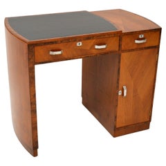 Art Deco Figured Walnut & Leather Desk