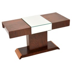 Art Deco Figured Walnut Mirrored Coffee Table