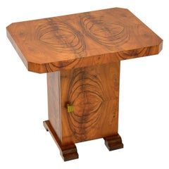 Art Deco Figured Walnut Occasional Coffee / Side Table