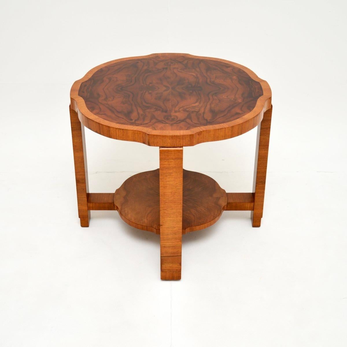 British Art Deco Figured Walnut Occasional / Coffee Table For Sale