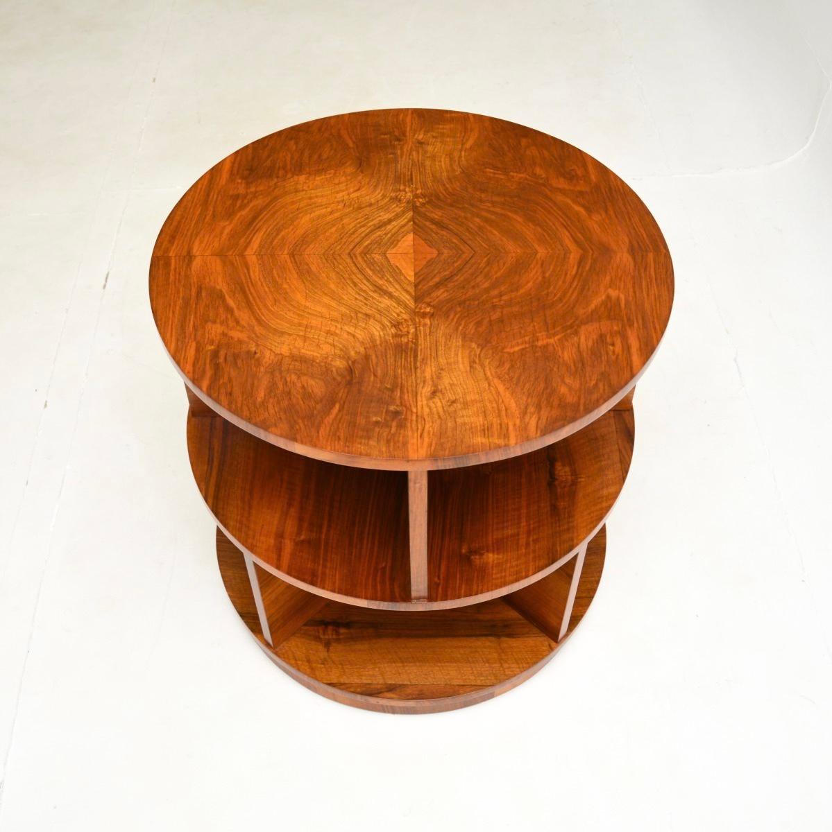 Mid-20th Century Art Deco Figured Walnut Occasional Side / Centre Table For Sale