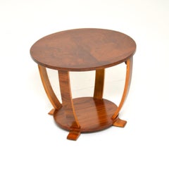 Tavolino occasionale in noce figurato Art Déco