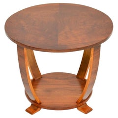 Tavolino occasionale in noce figurato Art Déco