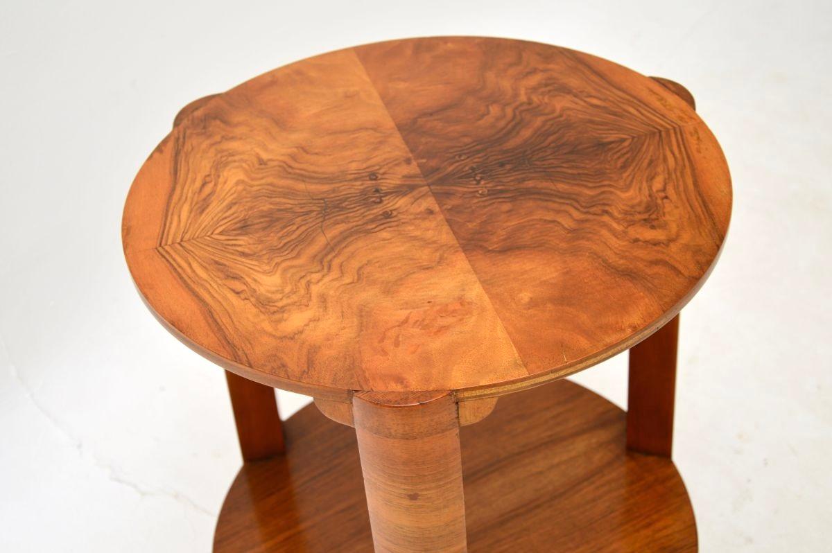 Art Deco Figured Walnut Occasional Side Table In Good Condition For Sale In London, GB