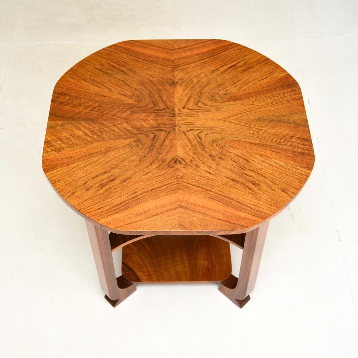 Early 20th Century Art Deco Figured Walnut Occasional Side Table For Sale