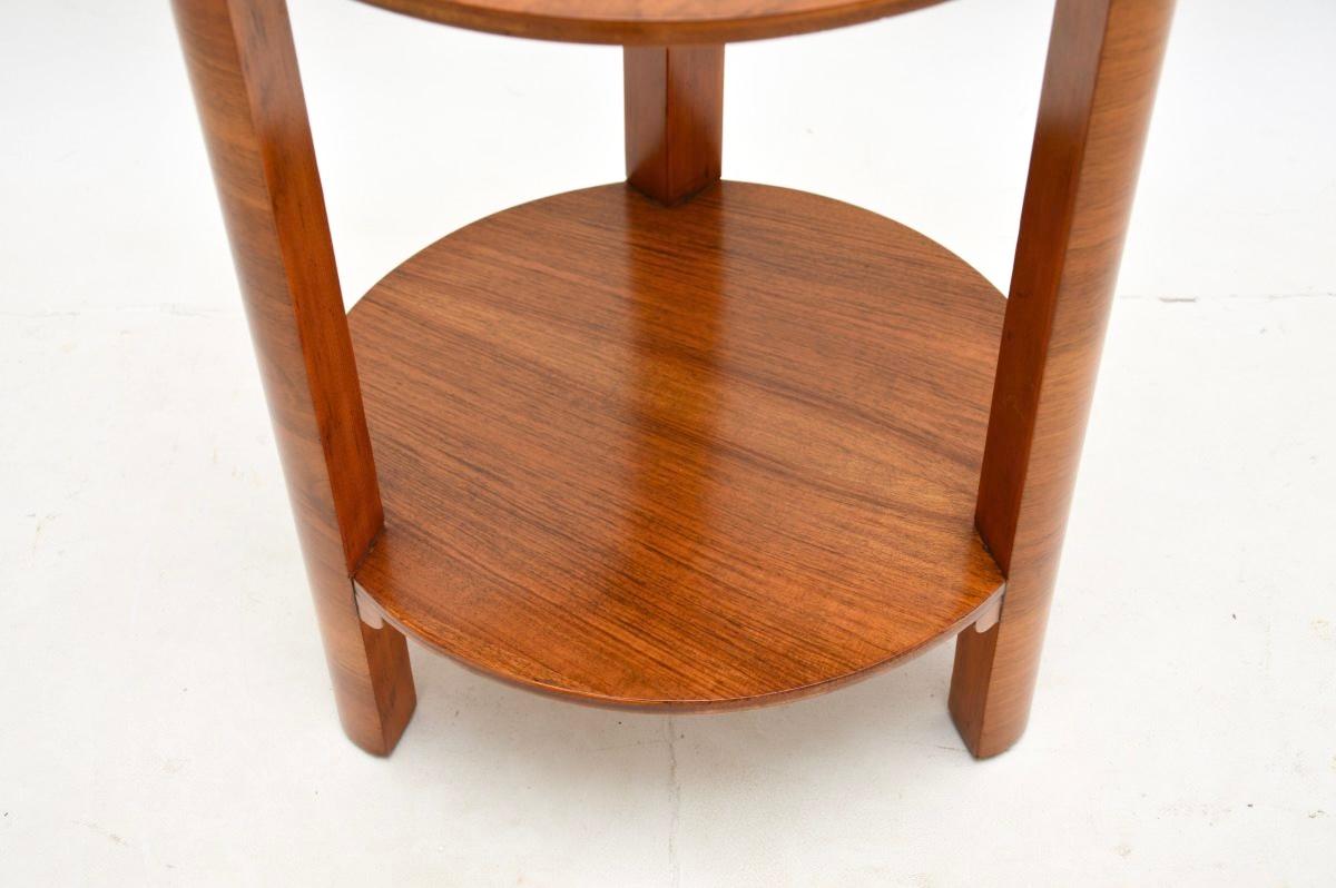 Art Deco Figured Walnut Occasional Side Table For Sale 1