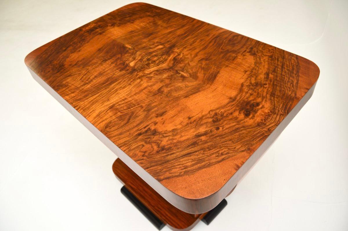 Art Deco Figured Walnut Occasional Side Table For Sale 1