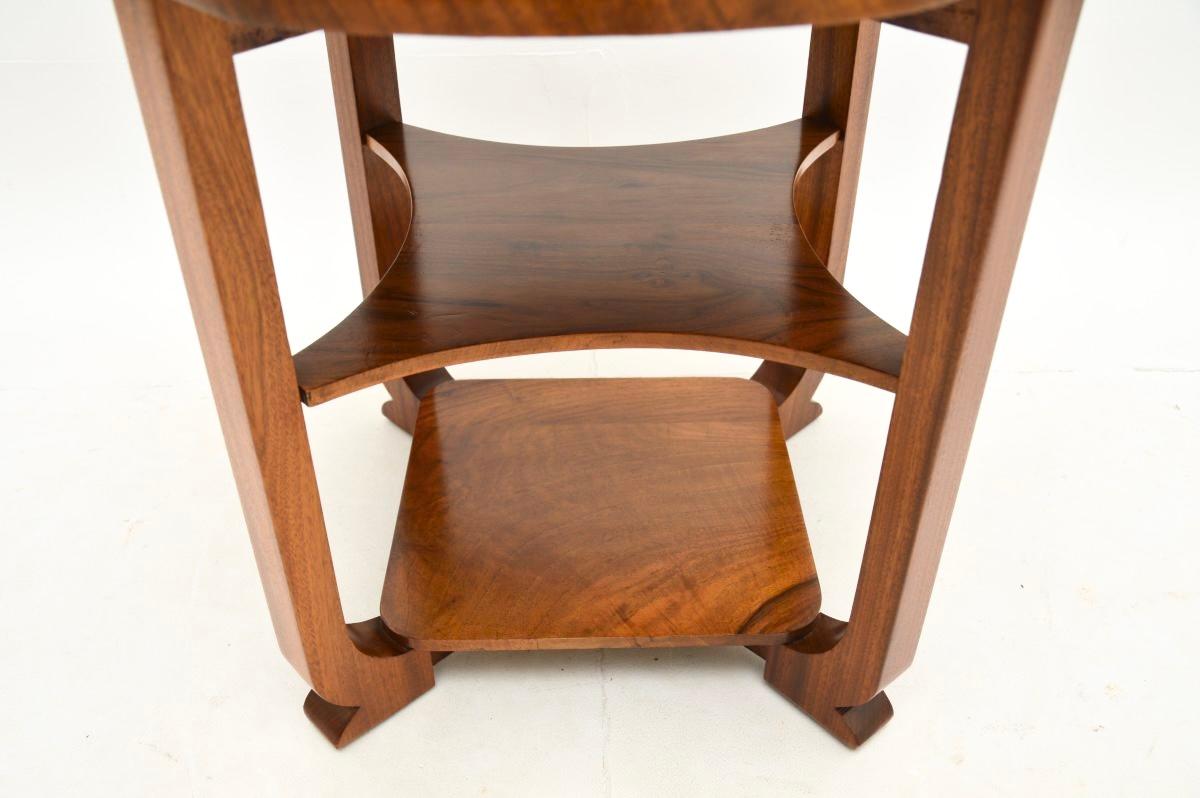 Art Deco Figured Walnut Occasional Side Table For Sale 2