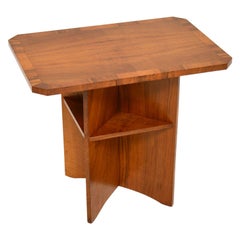 Art Deco Figured Walnut Occasional Side Table