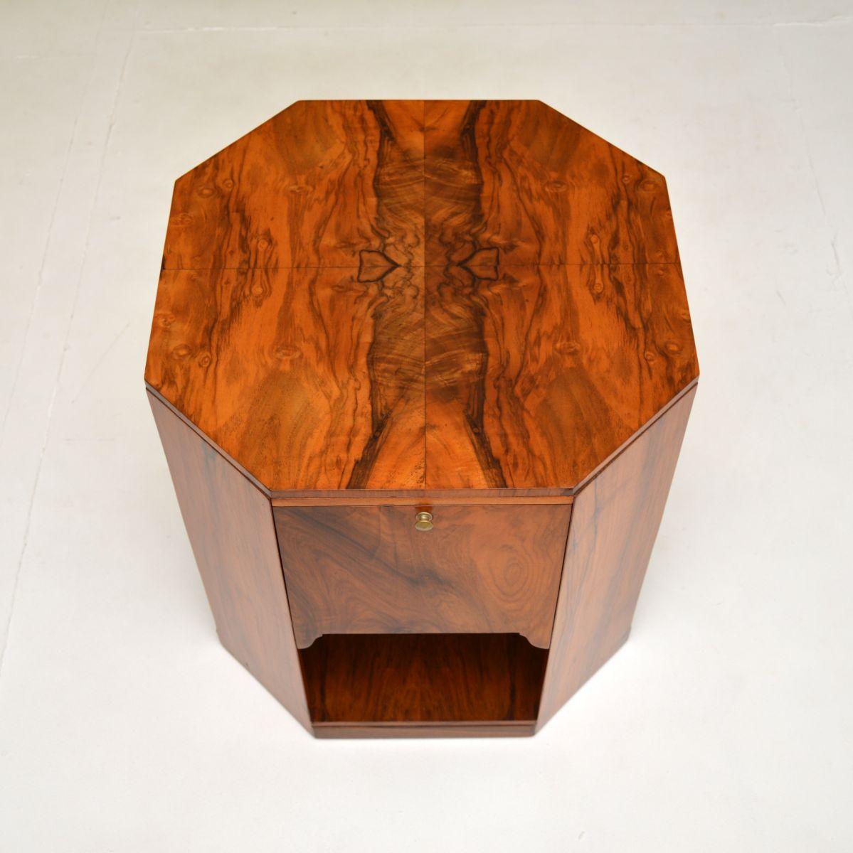 Art Deco Figured Walnut Occasional Table For Sale at 1stDibs