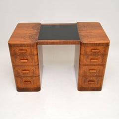 Art Deco Figured Walnut Partners Desk by Maple & Co