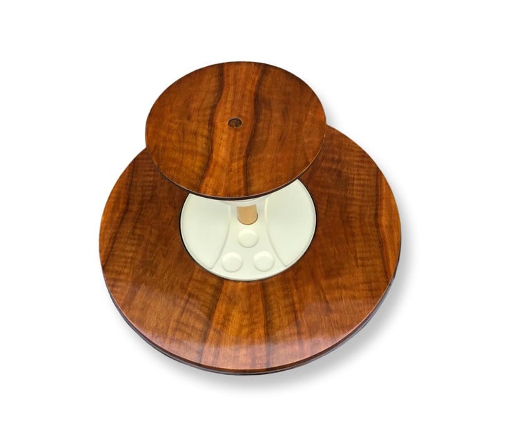 Art Deco Figured walnut patent pop up cocktail/drinks table For Sale at