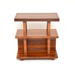Art Deco Figured Walnut Side Table / Cabinet