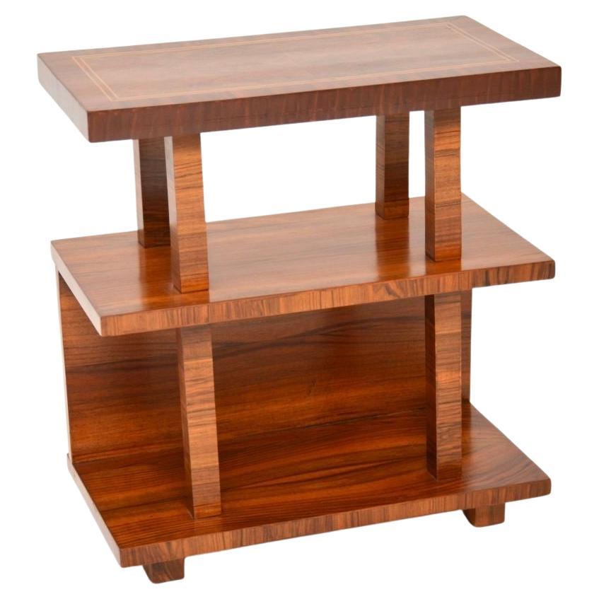 Art Deco Figured Walnut Side Table / Cabinet
