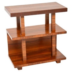 Art Deco Figured Walnut Side Table / Cabinet