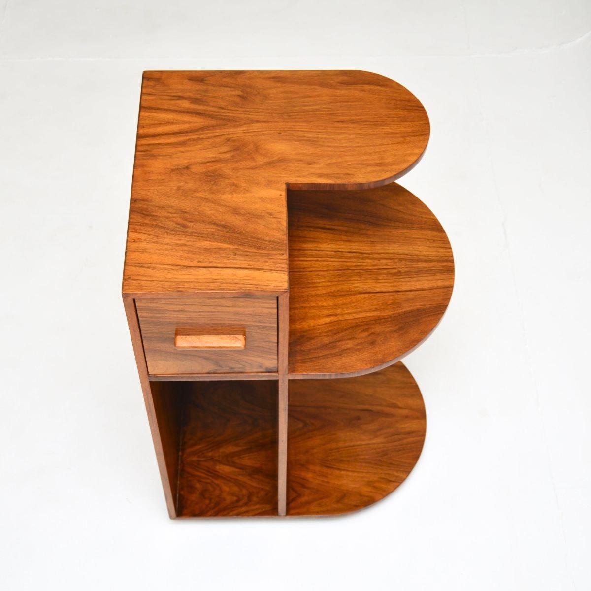Art Deco Figured Walnut Side Table For Sale 5