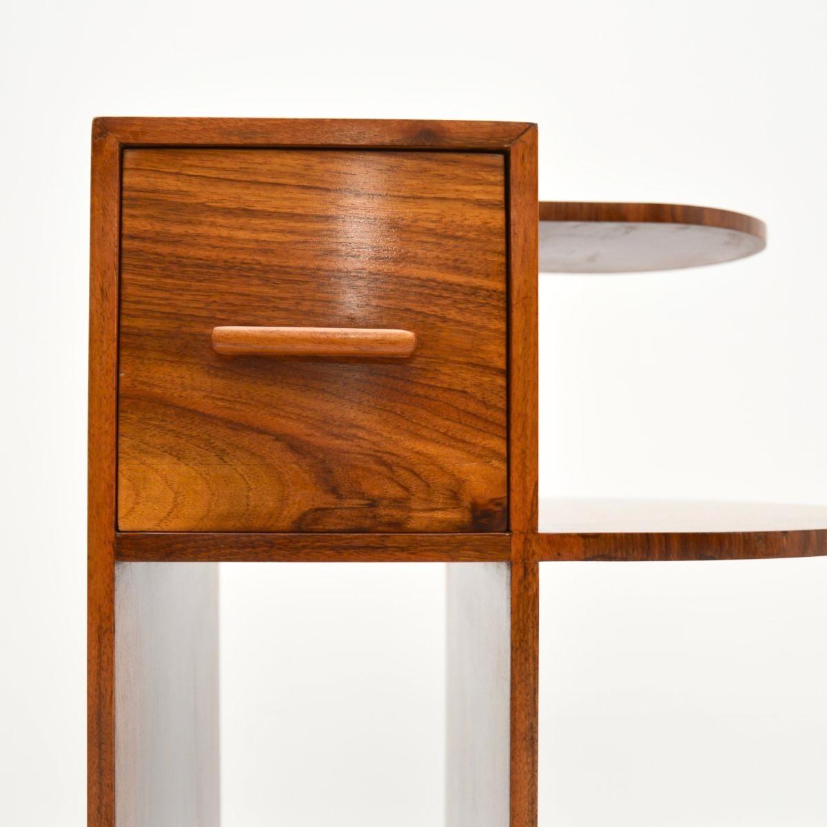 Art Deco Figured Walnut Side Table For Sale 6