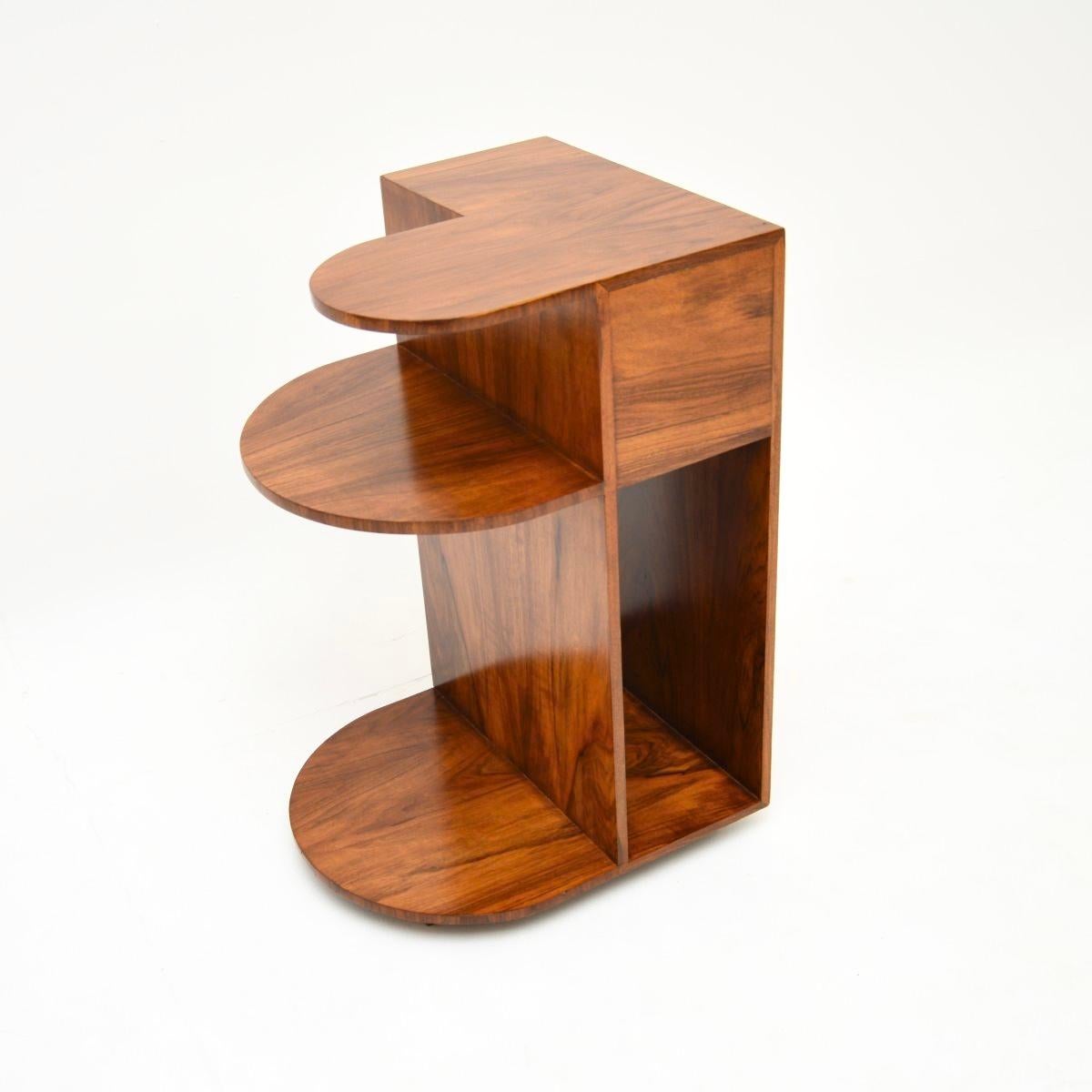 Art Deco Figured Walnut Side Table For Sale 1