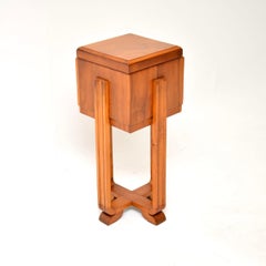 Art Deco Figured Walnut Side Table / Sewing Box