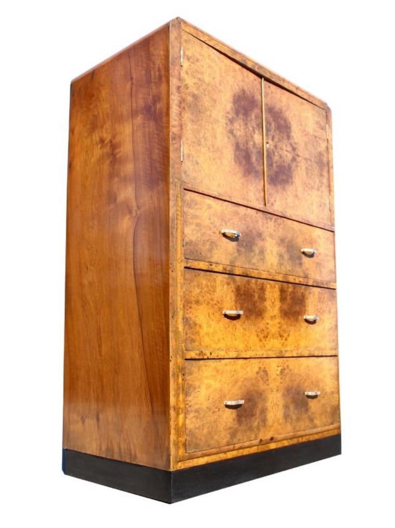 Art Deco Figured Walnut Tallboy, Circa 1930 For Sale at 1stDibs