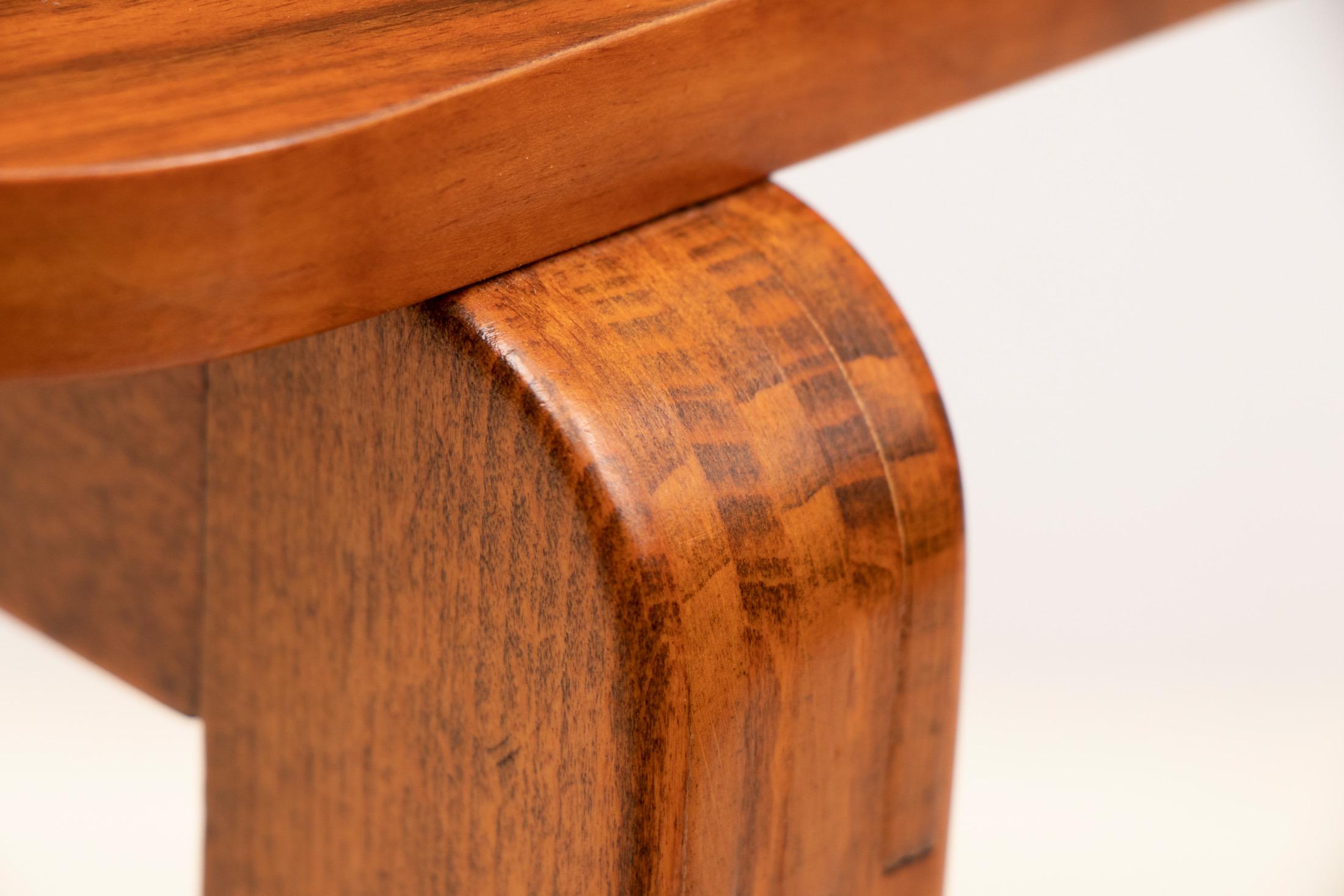 Art Deco Figured Walnut Two-Tier Cocktail Table on Casters 3