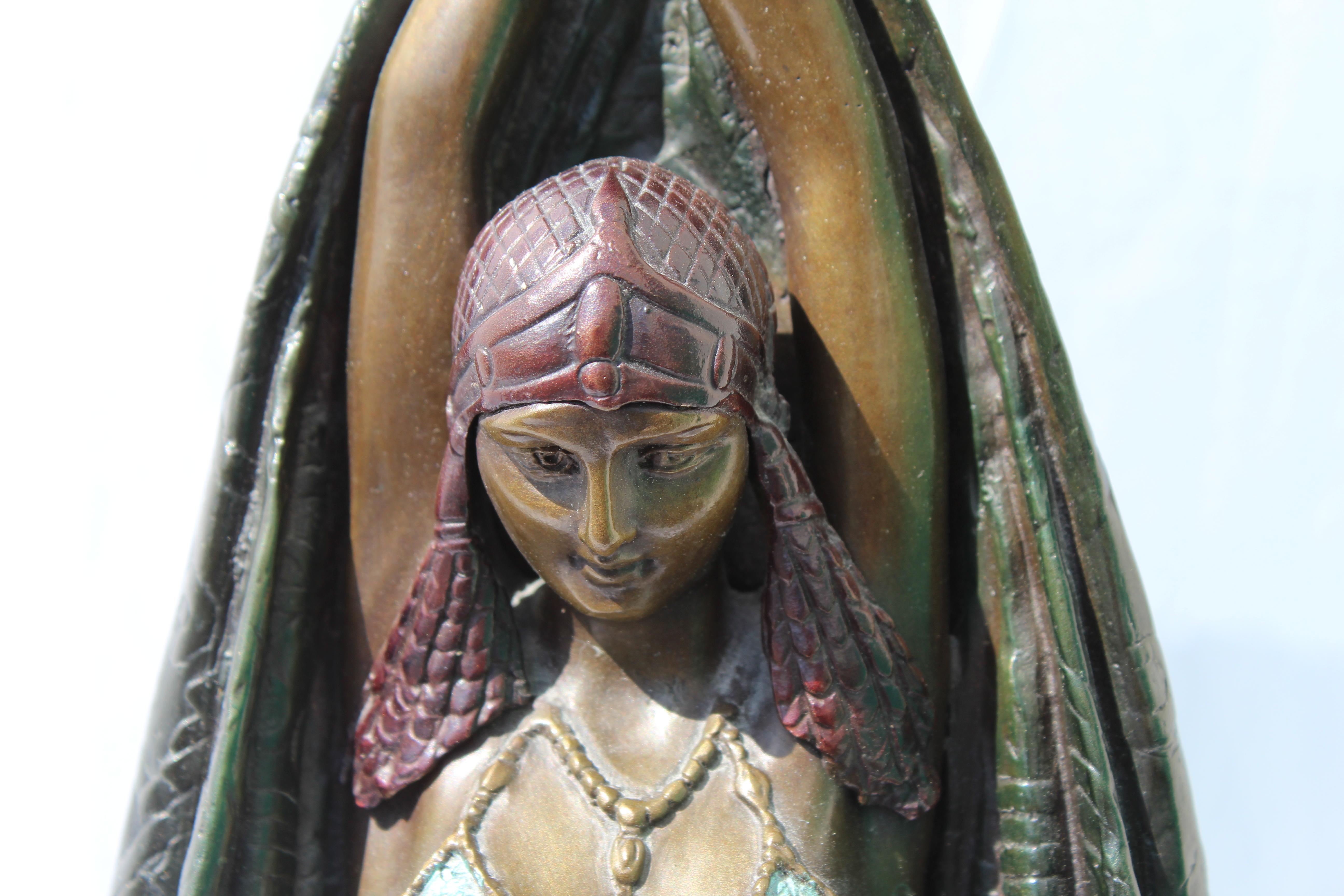 Cast Art Deco Figurine, Antenia, after D H Chiparus, Bronze
