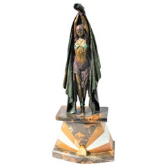 Art Deco Figurine, Antenia, after D H Chiparus, Bronze