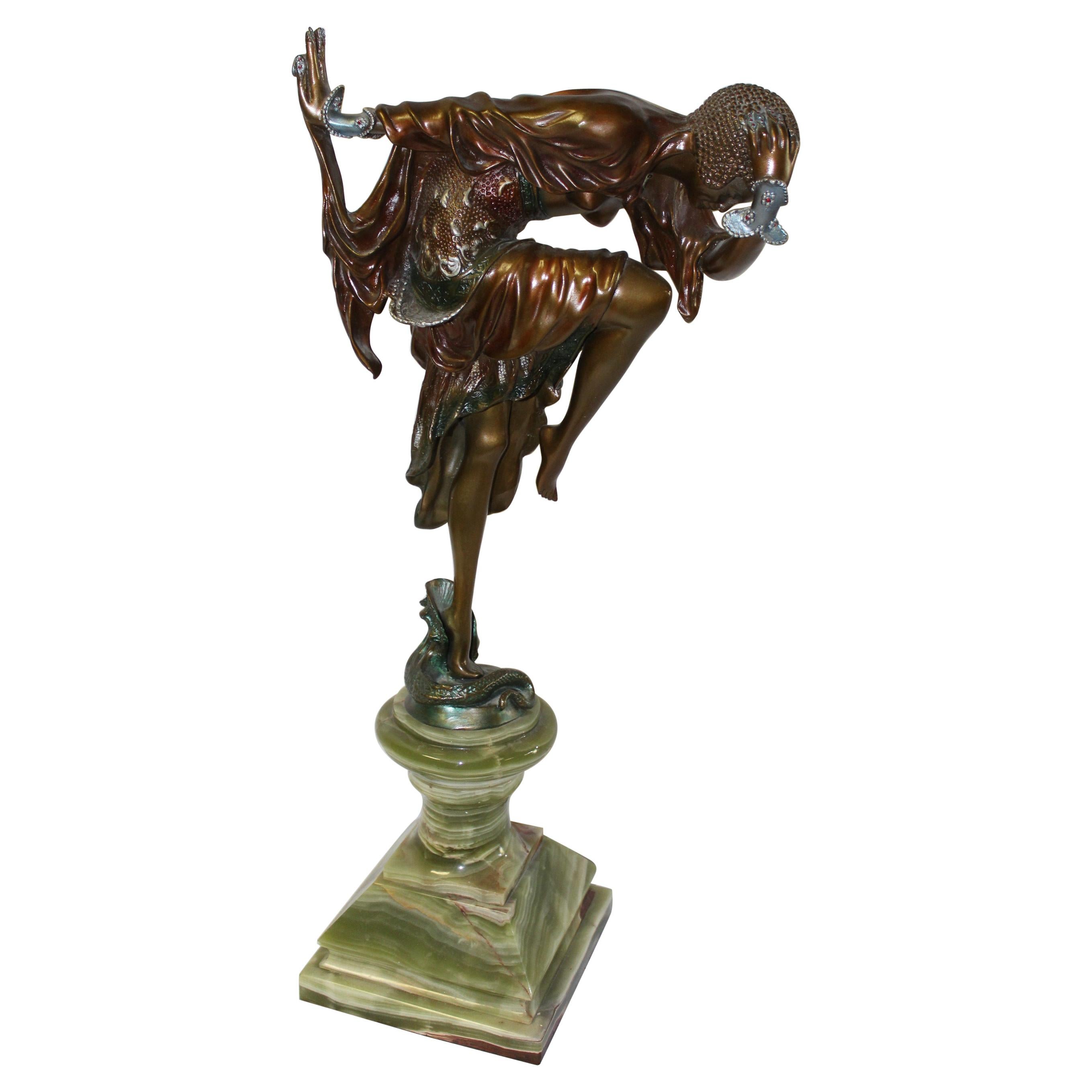 Art Deco Figurine Bronze Ankora Dancer