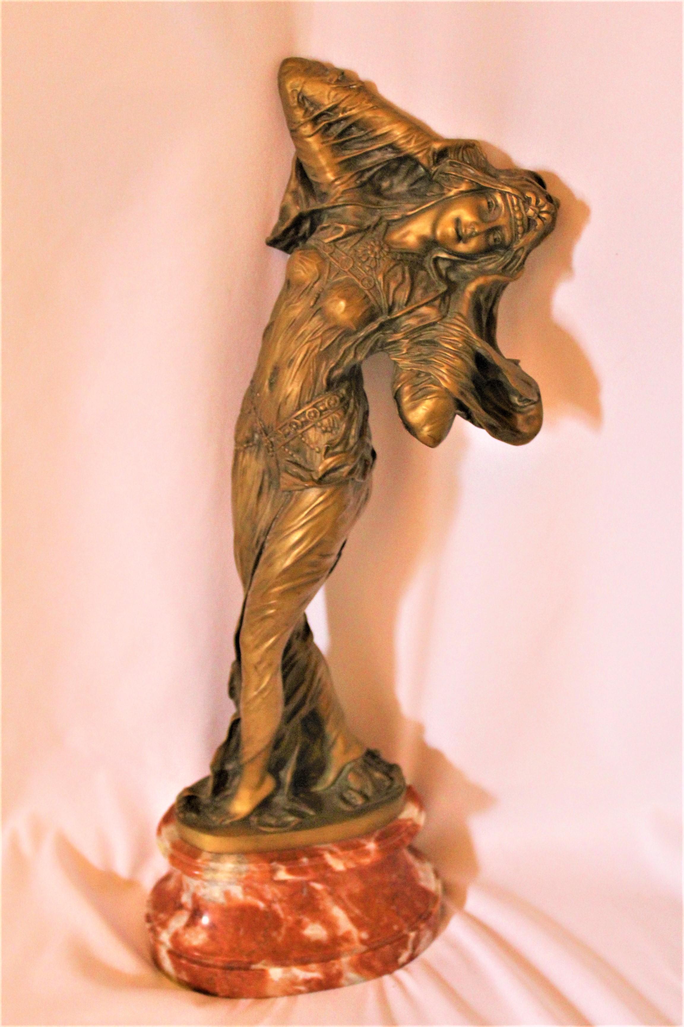 Bronze Art Deco Figurine, Fine Casting and Marble, the Favorite after Chiparus For Sale