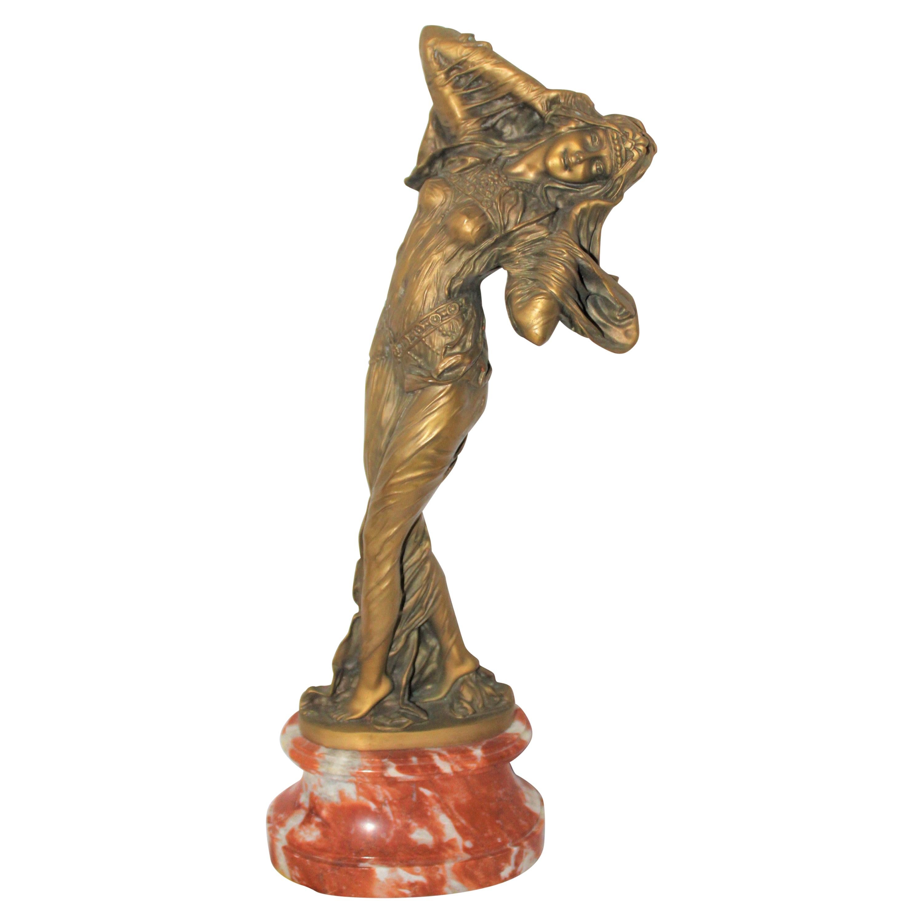 Art Deco Figurine, Fine Casting and Marble, the Favorite after Chiparus For Sale
