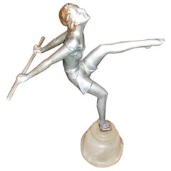 Art Deco Figurine of Dancing Girl in the Manner of Josef Lorenzl