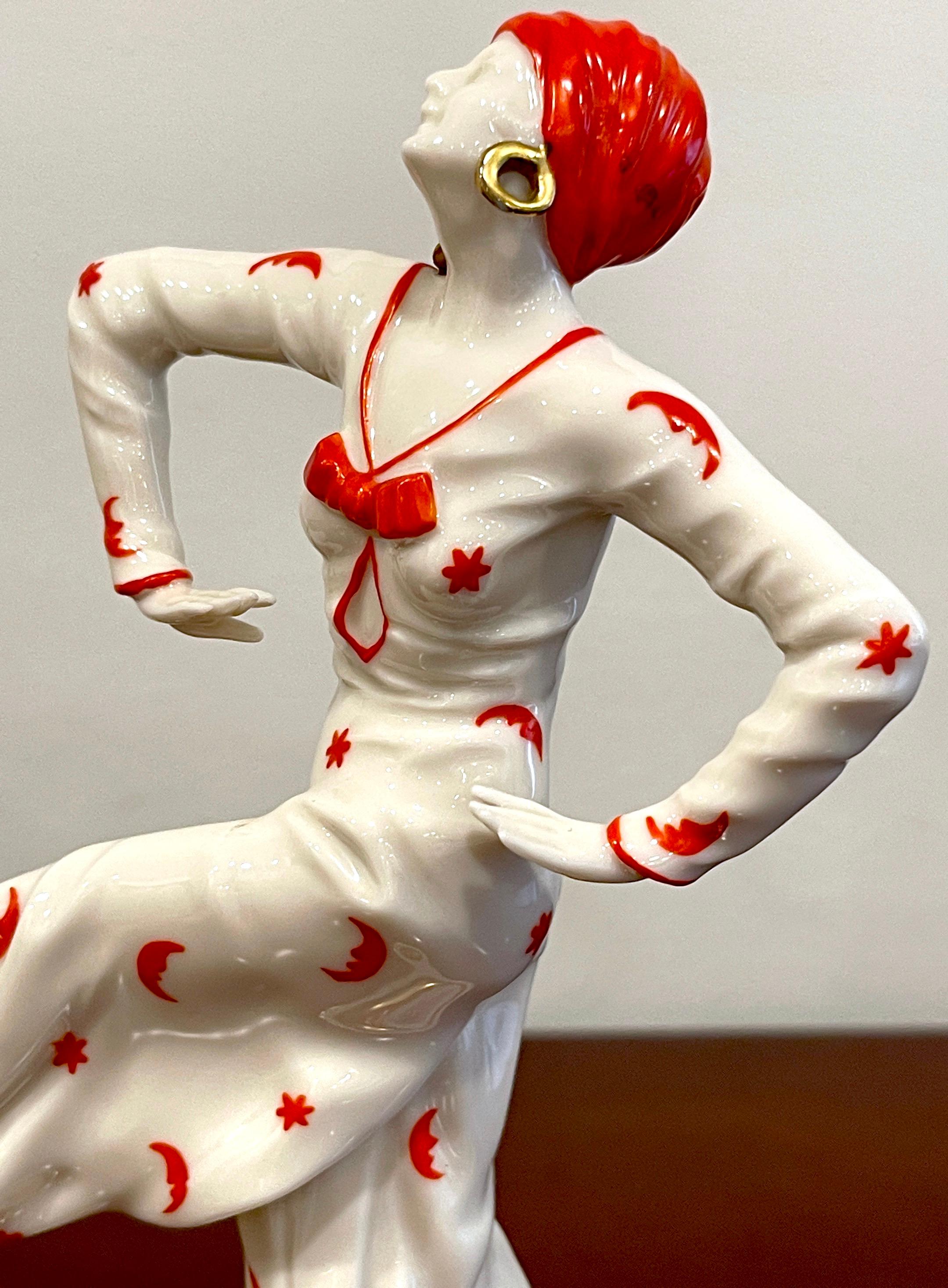 Art Deco Figurine of 'Mata Hari' by Capodimonte / Naples Porcelain Company For Sale 6
