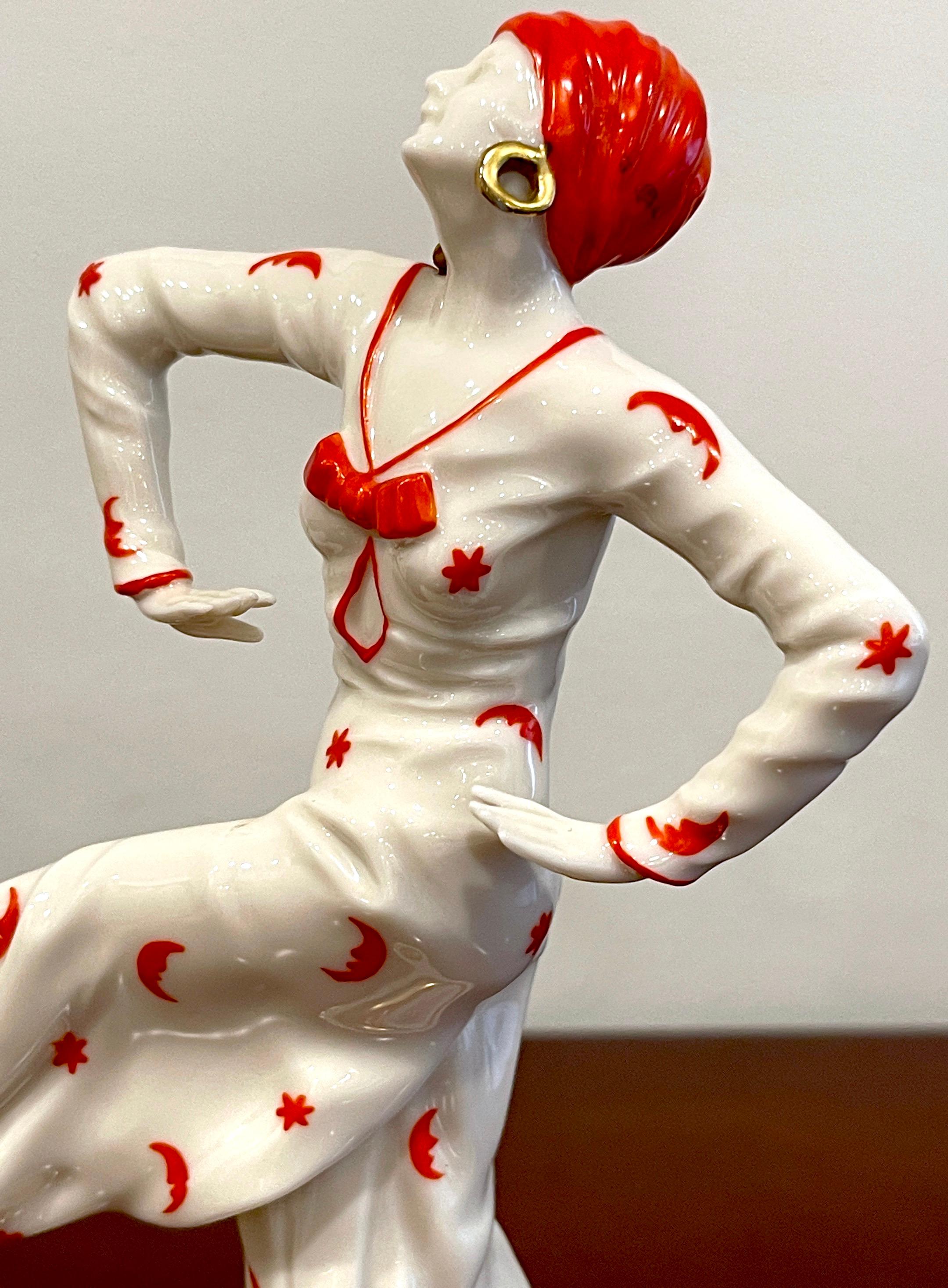 Figurilla Art Decó de 'Mata Hari' de Capodimonte / Compañía de Porcelana de Nápoles en venta 6