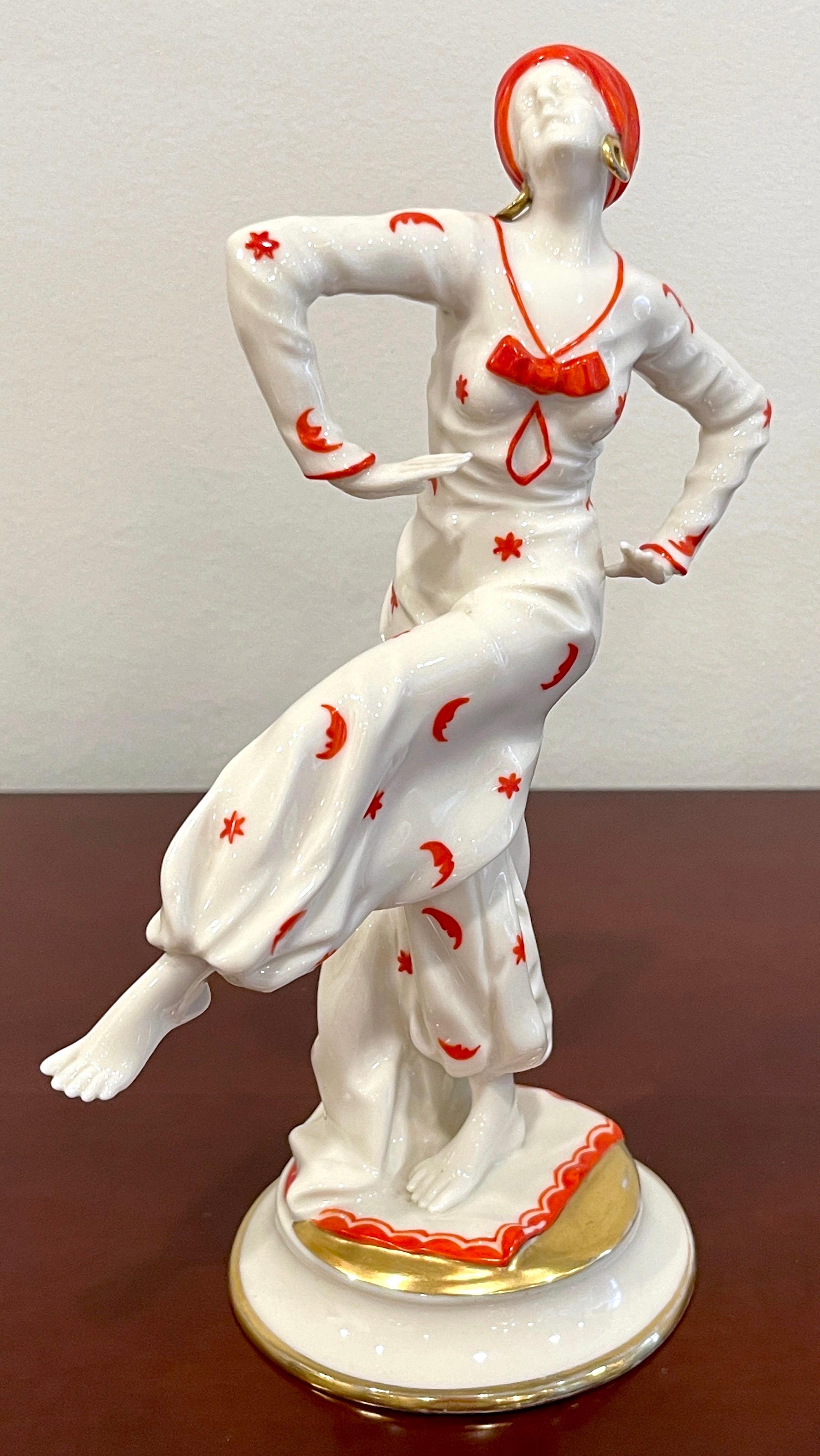 Art-Déco-Figur der „Mata Hari“ von Capodimonte / Naples Porzellan Company (Art déco) im Angebot