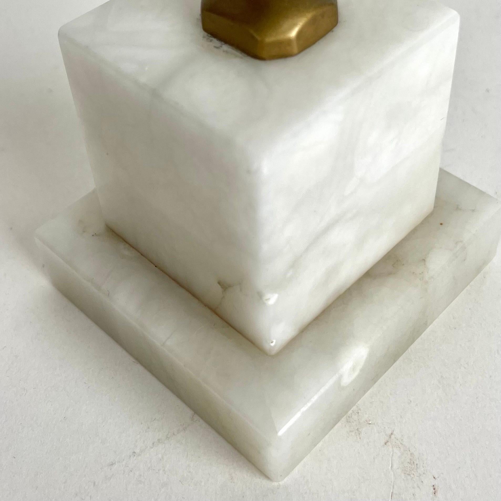 Statuetta Art Deco di giovane ballerina, metallo bronzato e marmo, anni '20-'30 in vendita 4