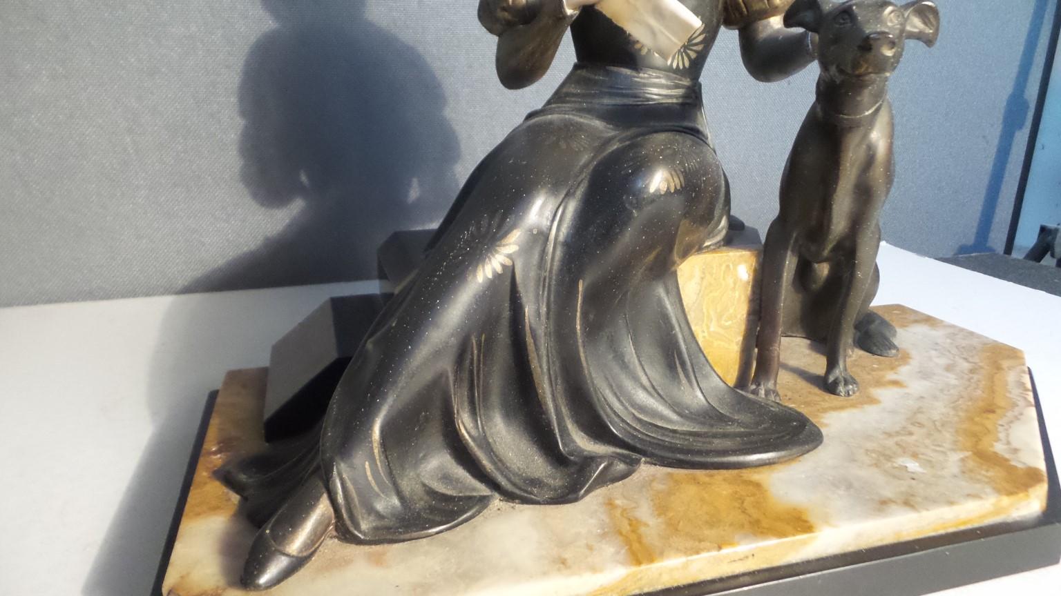 Large Art Deco Figurine Sculpture by Cipriani Signed  circa 1930 In Good Condition For Sale In Blackpool, Lancashire