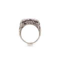 Art Deco Filigree 14K Gold Three Stone .80ct tw Ruby Ring