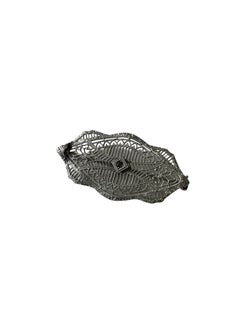 Art Deco Filigree Bar Brooch with Center Accent Stone, c. 1920s