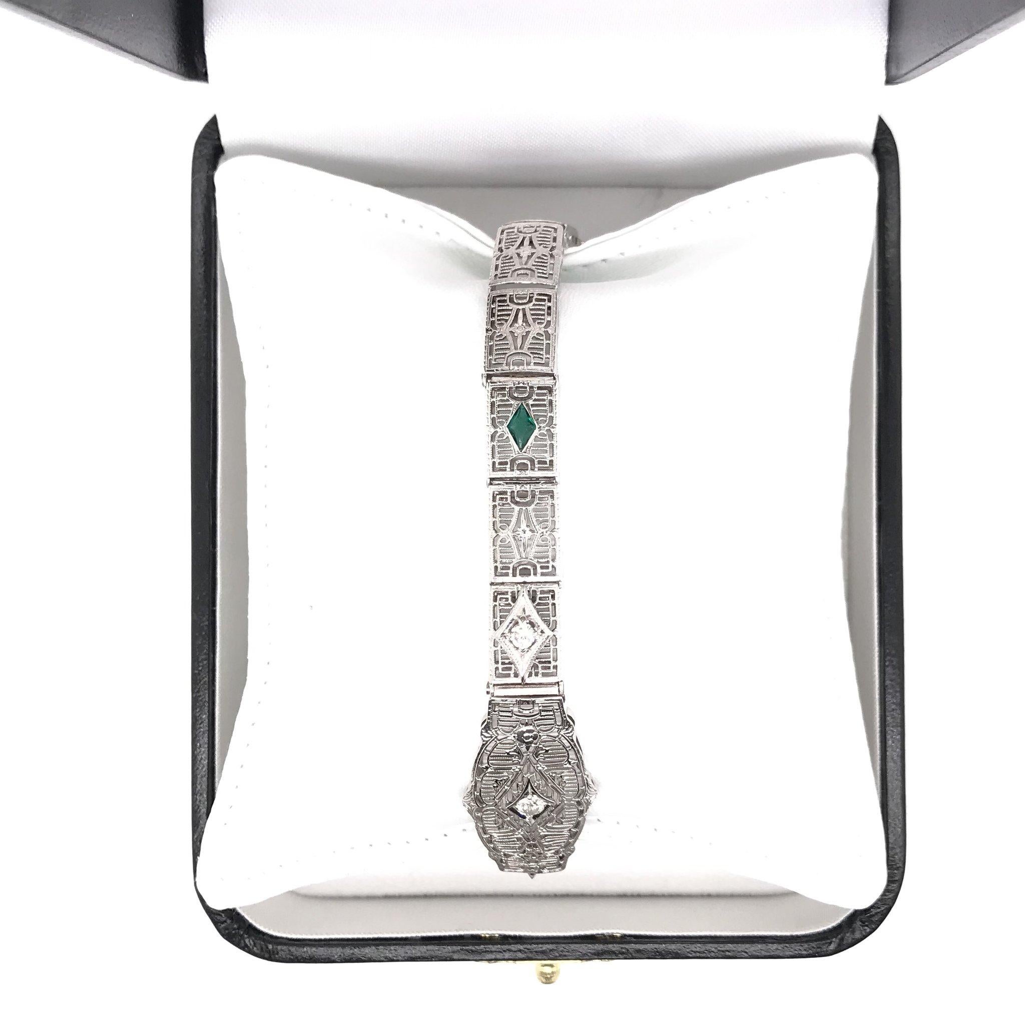 antique white gold bracelet