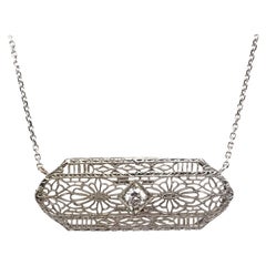 Art Deco Filigree Diamond Necklace