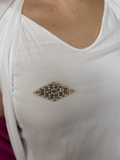 Art Deco Filigree Fancy Diamond Platinum Brooch Pin